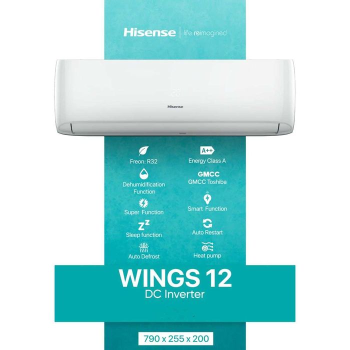Кондиционер Hisense (12) Super DC INVERTER  Model:  WINGS Доставка