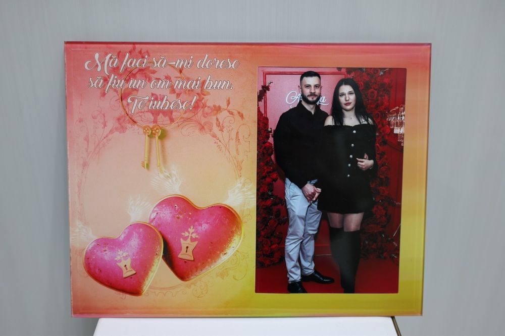 Rama foto din sticla personalizata - cadou special