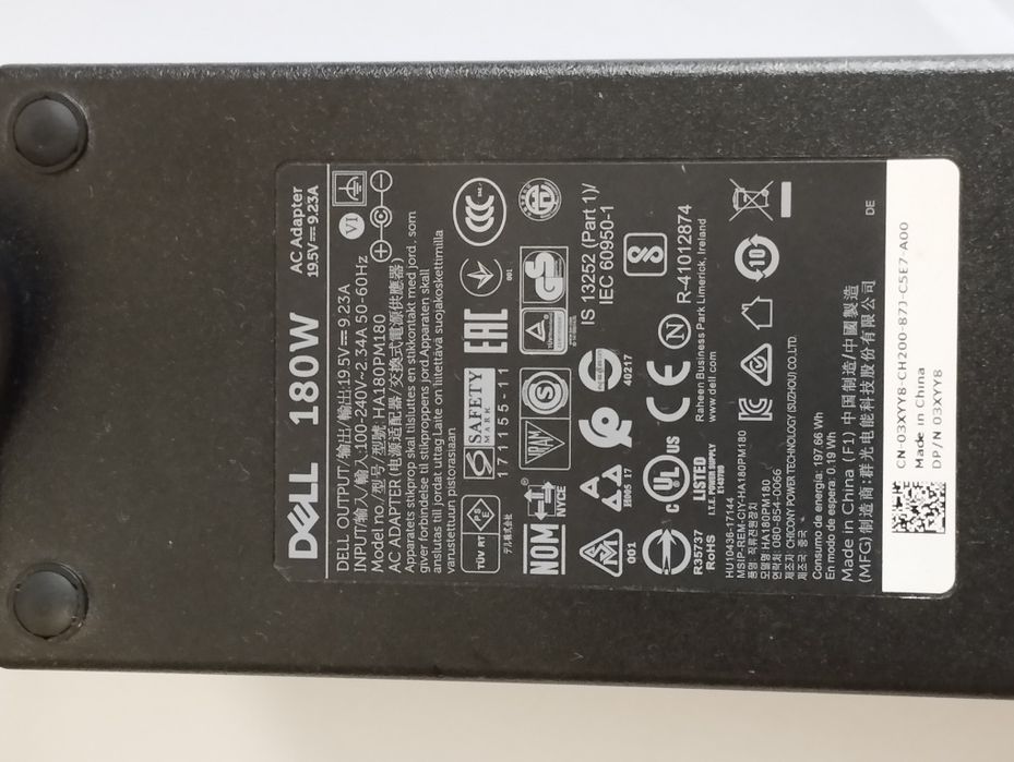 Încărcător laptop original dell 19.5v  , 9.23 A