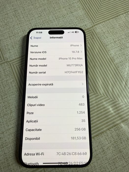 iPhone 15 Pro Max 256GB (nu 17,18,15)
