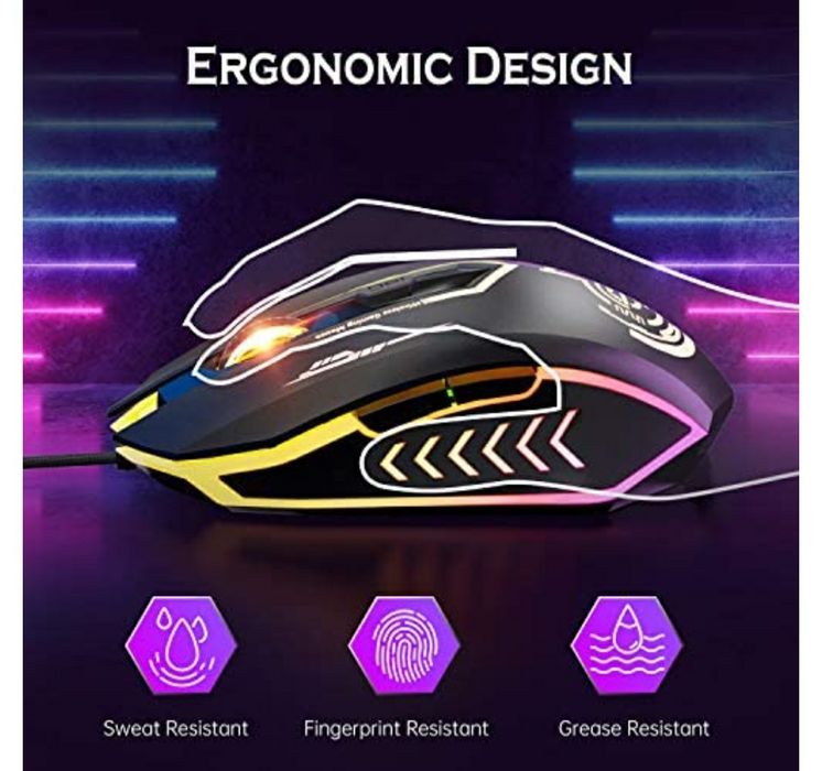 Mouse 7 lumini cu fir