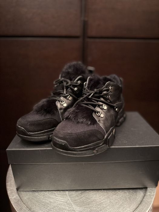 Кожени обувки с естествен косъм Eva Minge