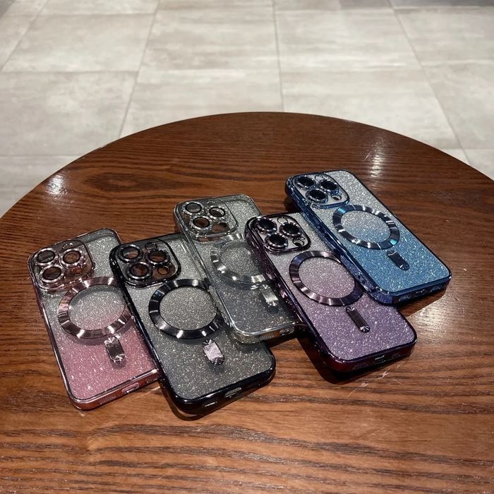 Блестящ силиконов калъф Magsafe за iPhone 13/14/15 PLUS, PRO и PRO MAX