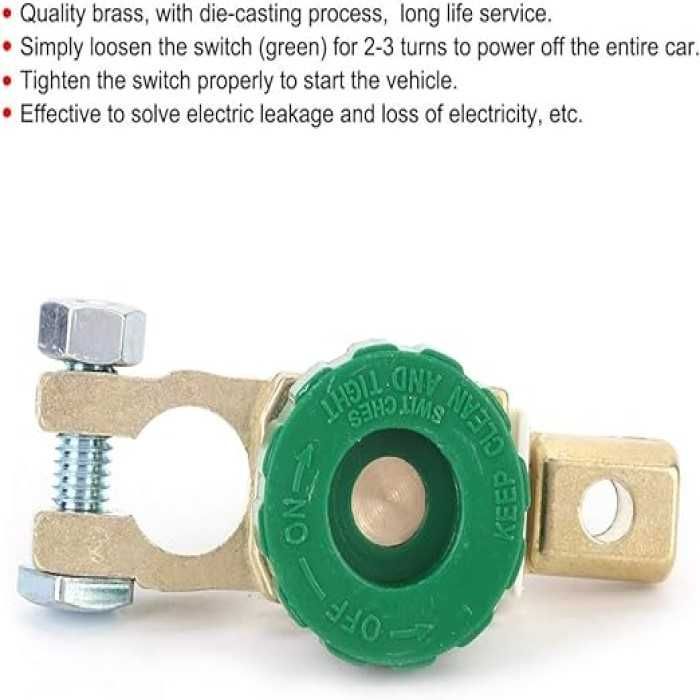Клема за акумулатор 12 - 24V, До 500A, Зелена