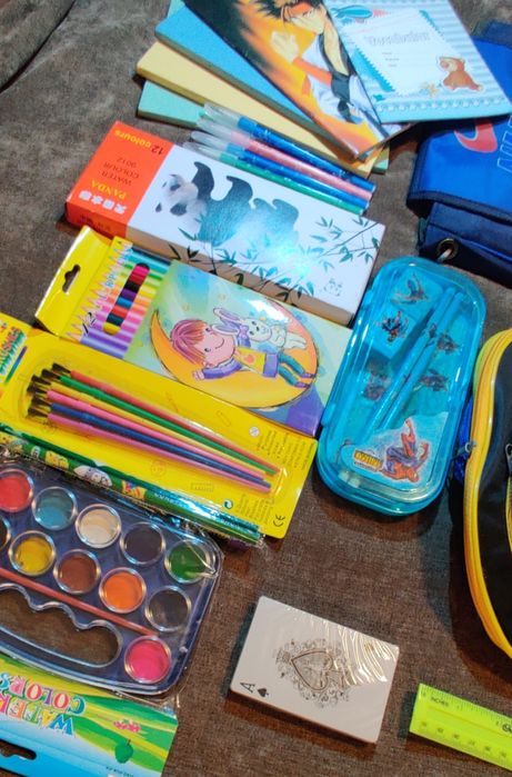 PACHET Rechizite Școală Ghiozdan Caiete Copii NOI