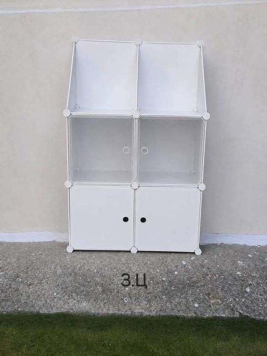 Модулен шкаф за съхранение ELEGANCE – 4 модула, бял