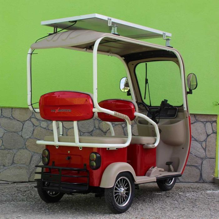 Електрическа триместна триколка Max Motors NEW GOLF RED SOLAR