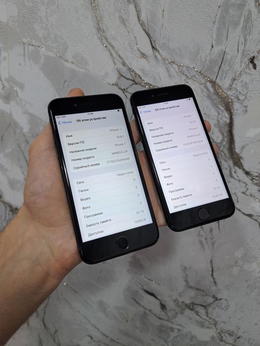 iPhone 7ла память 32gb LL/A отпечаткали