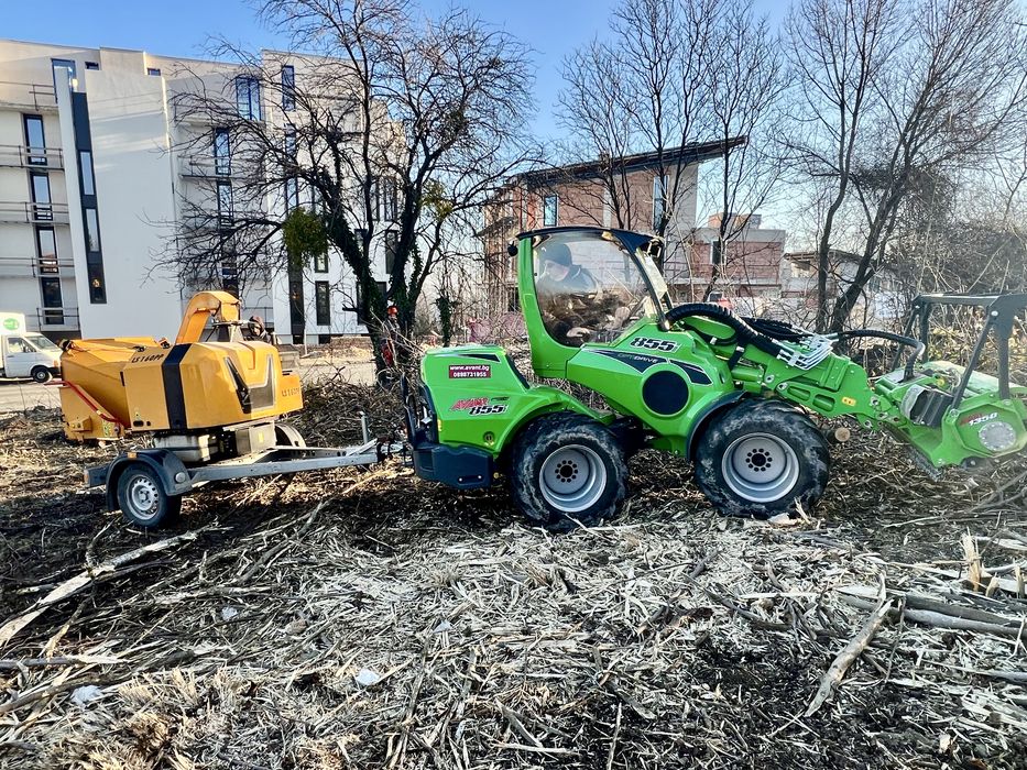 Почистване на парцели от растителност /дробилка и багер с мулчер/
