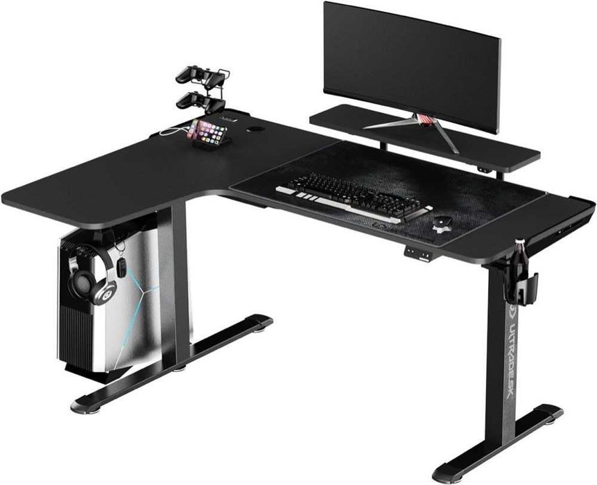 Геймърско бюро Ultradesk Winger, електрическо, регулируема височина, RGB