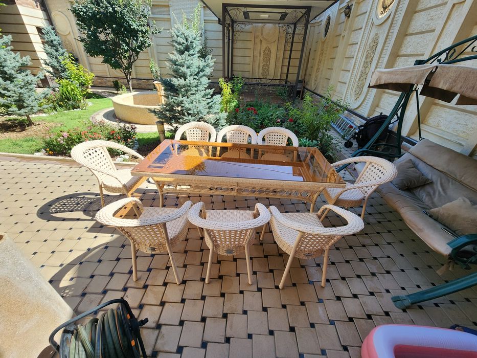 Rotang Рoтанг стол стул 8/1 Hovli boģlar va dacha uchun Столи 8 стул