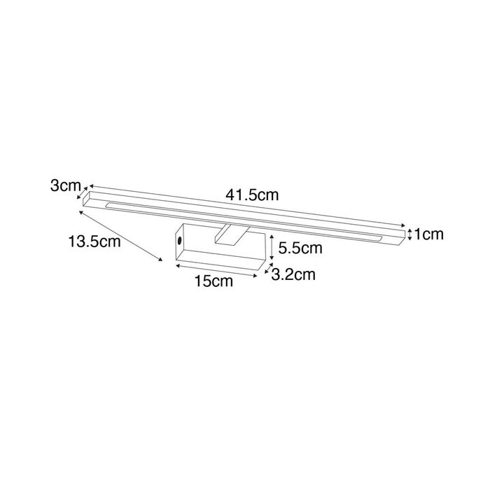 Aplică din alamă 41,5 cm cu LED inclus IP44