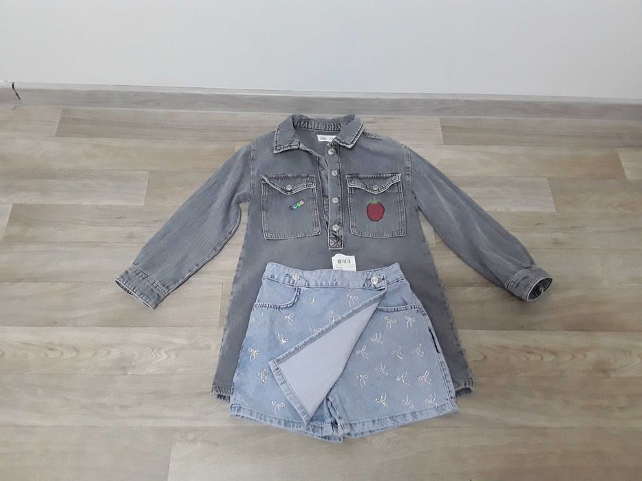 Cămașa  si fustă  pantalonii  blugi mărimea  S  ambele la 60 de lei