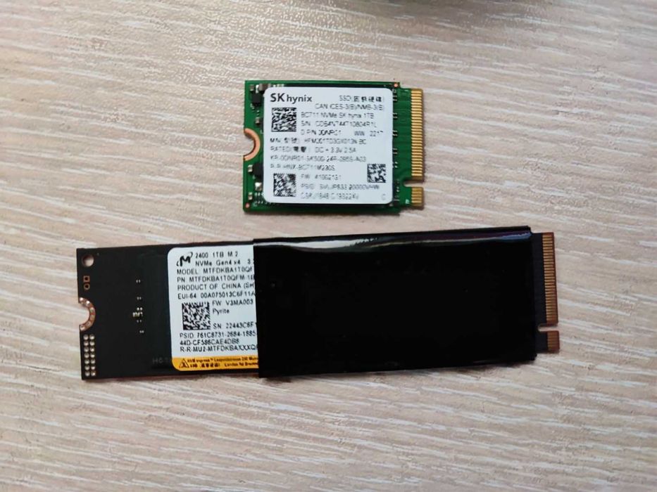 NVMe SSD 1TB Gen3 x4 и Gen4 x4 (Micron, Hynix)