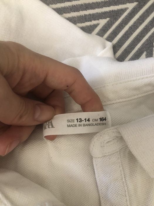 Zara для мальчика поло белые в школу 164 см