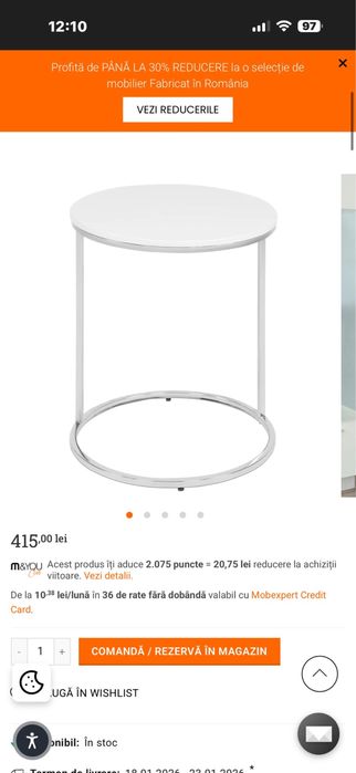 Masa cafea / Noptiera MOBEXPERT - 2 buc