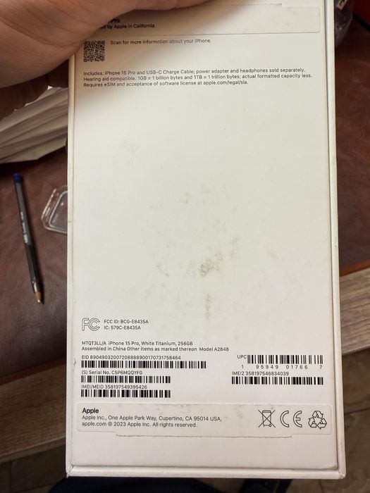 Iphone 15 pro 256- Е сим - Заключен към оператор