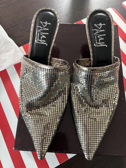Damy papuci eleganți de damă (mules) cu vârf ascuțit,38