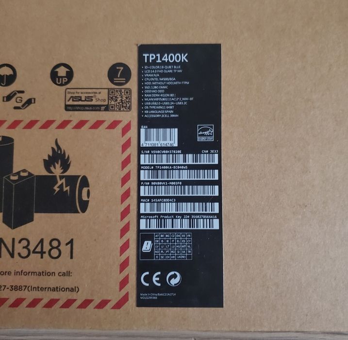 Laptop 2 in 1 ASUS VivoBook Go 14 Flip TP1400KA ,nou la  cutie