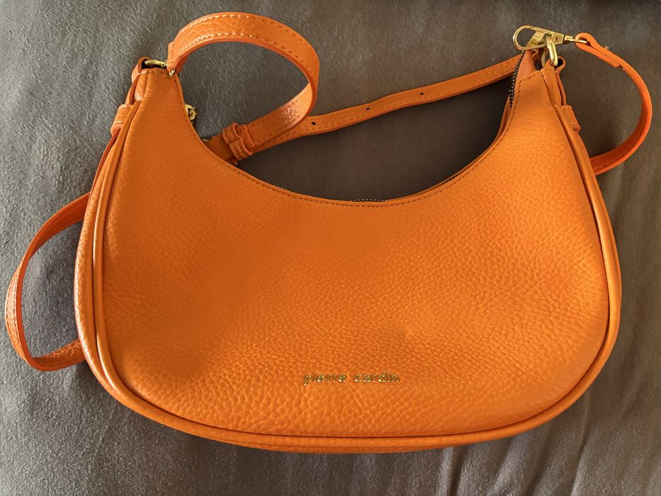 Оригинална оранжева чанта Pierre Cardin