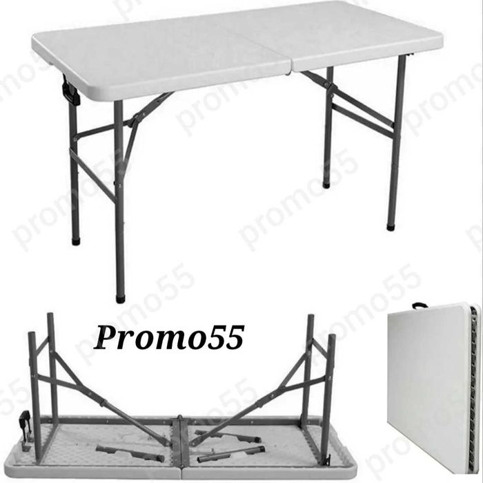 Сгъваема маса с голям плот тип куфар за тераса, градина, двор кетъринг