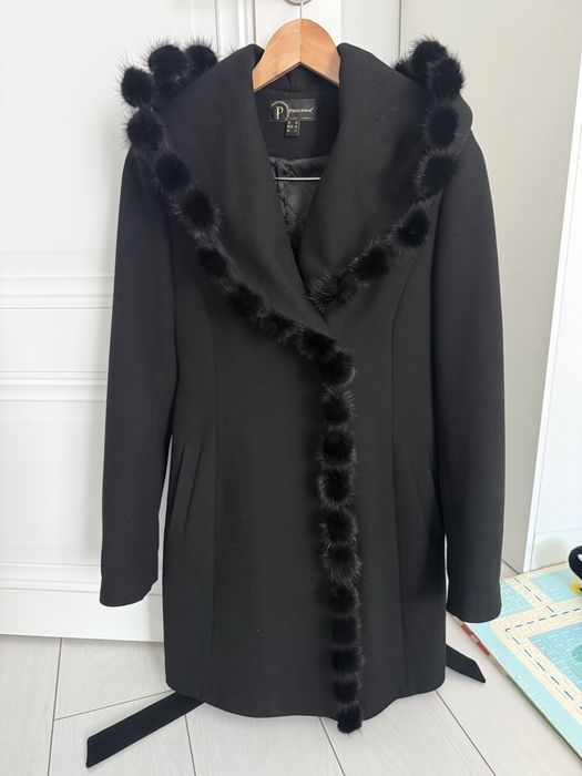 Продам турецкое пальто с норковым воротником