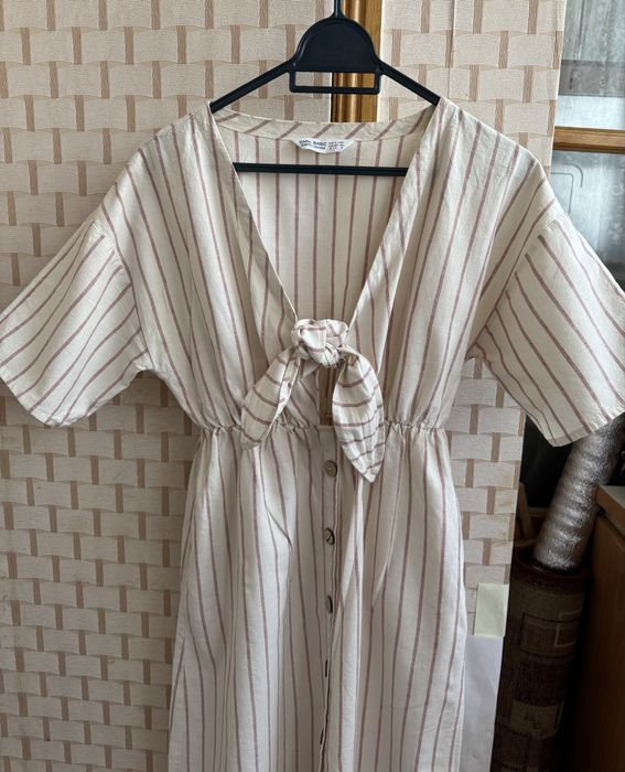 Платье Zara пляжное, лён х/б, разм. М
