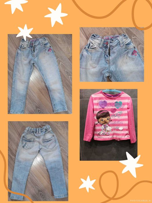 Блузи ,потници и бельо,зимно яке,Коледа,дънки, р-р 110-116, 5-6 години