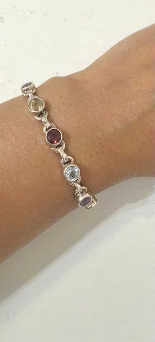 Браслет самоцветы серебро