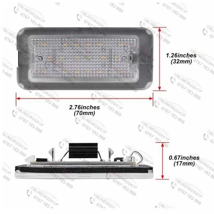 Set lampi LED numar Fiat 500, Abarth 500 an fabricatie 2007-2016
