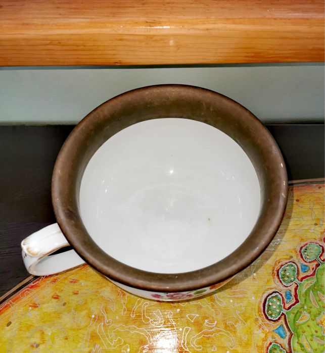 Антикварно гърне Мейсън порцеланово с флорални мотиви ръчно рисувани Майсън порцелан поне на 100 години само за колекционери много рядка находка
