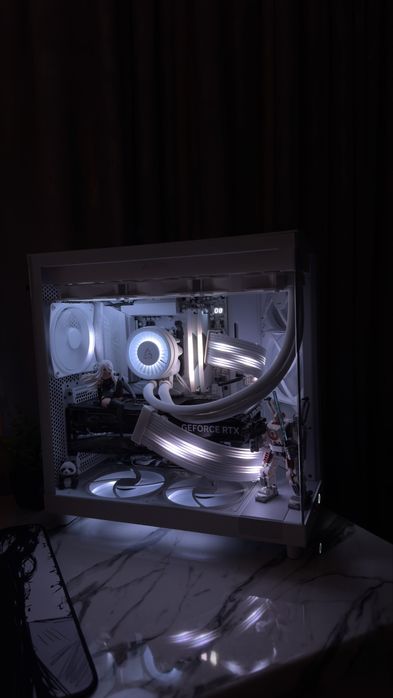 Carcasa nzxt h flow 6 dual chamber mid tower white + fan hub cu 2 fanuri 140 si unu 120
