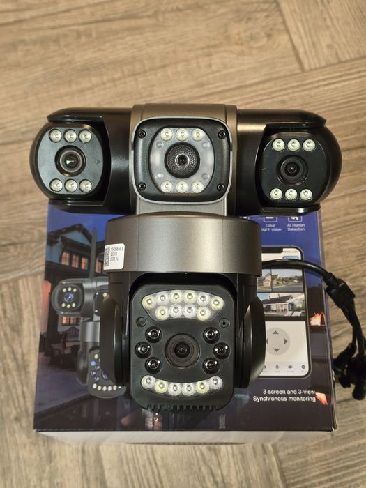 Cameră Supraveghere WiFi- 12MP Triple Lens, Night Vision Colo