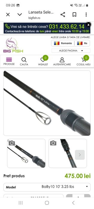 Set 3 lansete select baits baby 10ft 3,25lb
