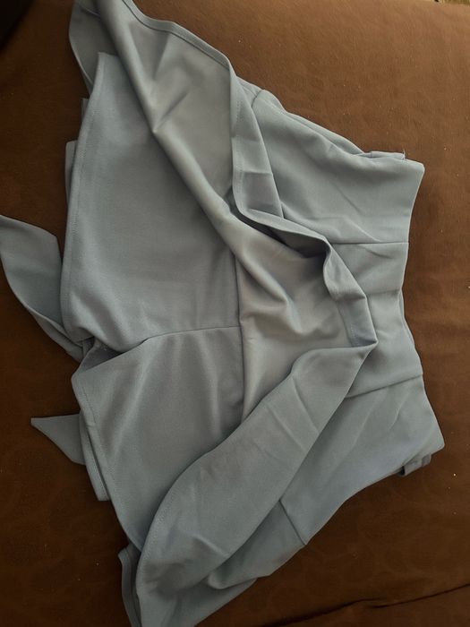 Синьо-сива пола с понталон