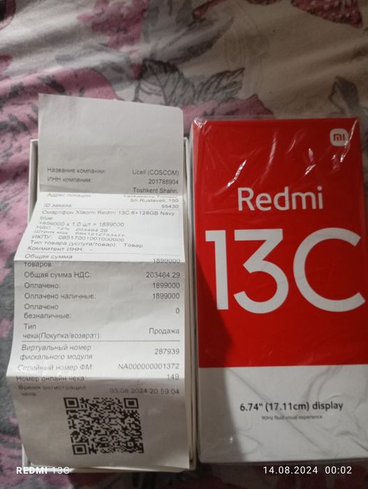 Redmi 13C yangi xolati ideal