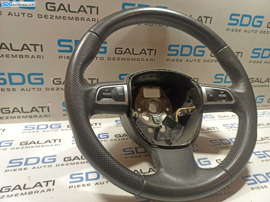 Volan Piele Perforata 3 Spite Fara Comenzi FARA Airbag Audi A4 B8 2008 - 2012 [L0782]