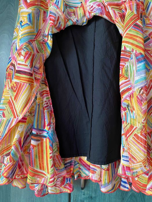 Fusta Desigual multicolora cu baza asimetrica