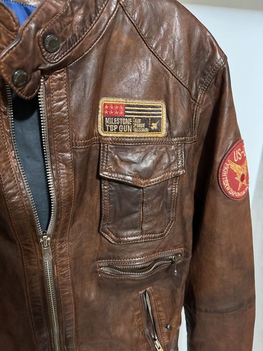 Geacă piele naturală Milestone stil Top Gun pilot, mărimea M