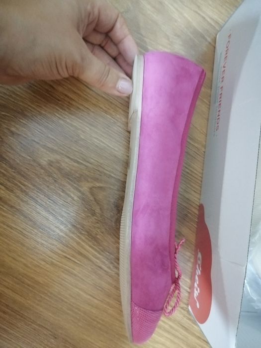 Balerini fuchsia piele intoarsa