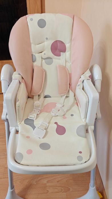 Детско столче за хранене YUMMY розово/бяло - Kinderkraft