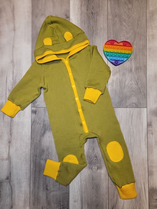 Overall din lână merinos si cagulă