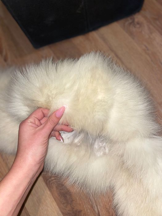 Яка от Лисица естествен косъм и шапка от ествествена кожа и косъм