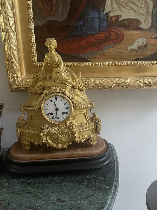 Ceas bronz dore  aurit , Autentic pret 1200€