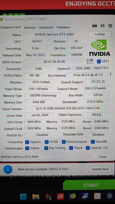 Palit RTX4060 Stormx 8gb gddr6, stare perfecta, fac proba !!!
