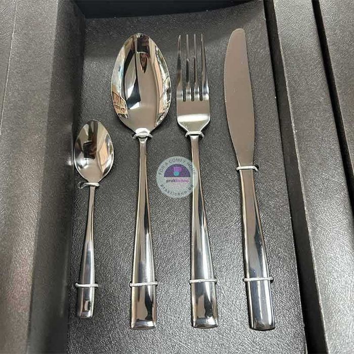 Комплект прибори за 4 души от инокс – 16 части, черен