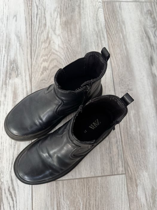 Сапоги дет зара кожаные