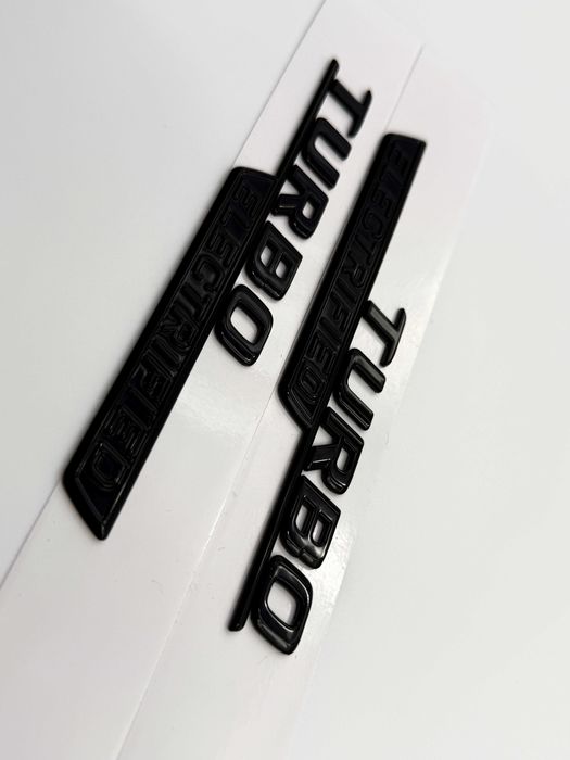 Set Embleme Compatibile Mercedes TURBO Electrified negru nou