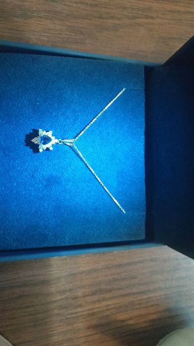 Pandativ cu platina 1,52g " diamante 0,89ct si safire 0,66cv