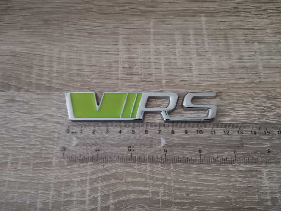 Skoda VRS Шкода ВРС надпис отровно зелено със сребристо